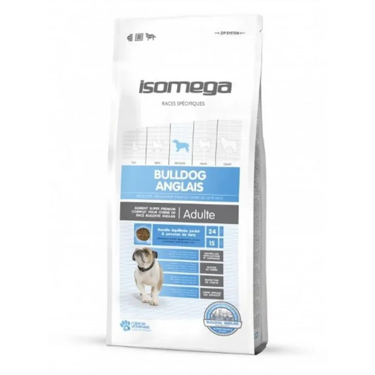 Croquette pour chien adulte Bulldog Français au poulet Isomega - 12 kg