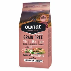 Croquette pour chien adulte de petite taille Grain Free Prime à la volaille Ownat - 1 kg