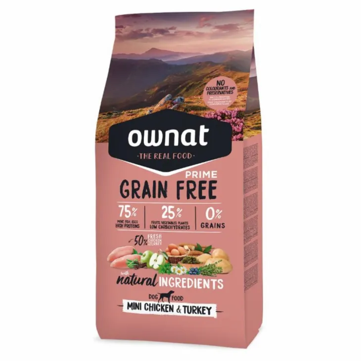 Croquette pour chien adulte de petite taille Grain Free Prime à la volaille Ownat - 1 kg