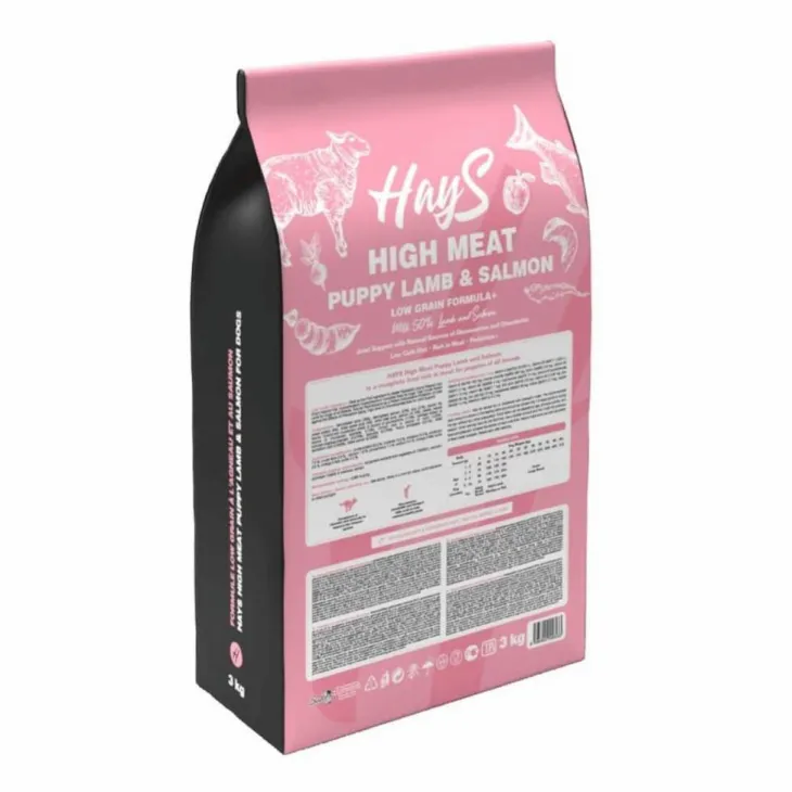 Croquette pour chiot à l'agneau et au poisson Hays High Meat - 3 kg