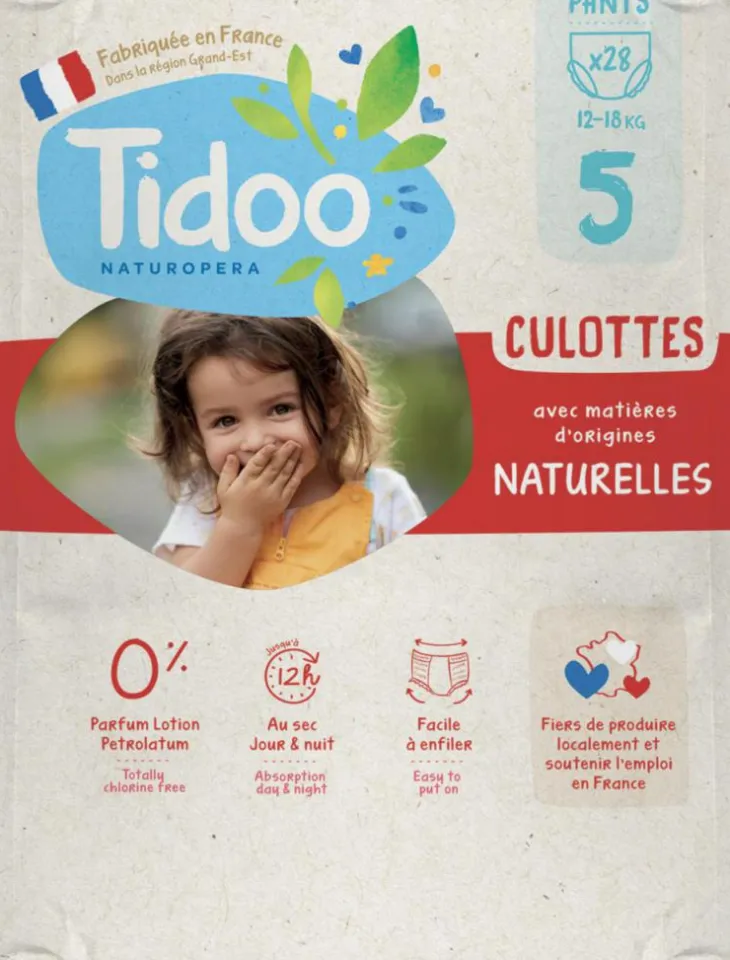 Culottes d’apprentissage écologiques en sachet T5 (12-18kg) Tidoo - 28 pièces