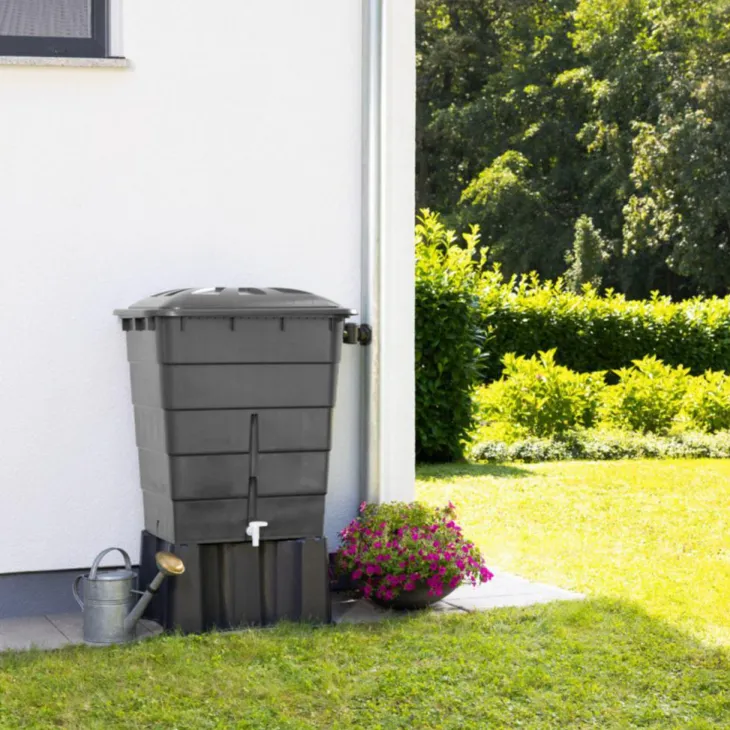 Cuve rectangulaire avec couvercle gris graphite Graf – 300 L