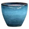 Cuvier en grès émaillé bleu Océan Decolines Littoral - Ø 22 x H 21,5 cm