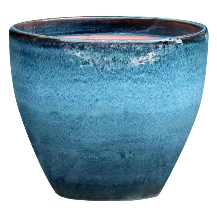 Cuvier en grès émaillé bleu Océan Decolines Littoral - Ø 22 x H 21,5 cm