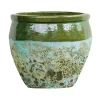 Cuvier en grès émaillé fait-main coloris vert Poterie du Bousquet Léon - Ø 29 x H 26 cm