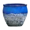 Cuvier en grès émaillé old bleu Decolines Leon - Ø 40 x H 39 cm