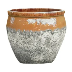 Cuvier en grès émaillé old miel Decolines Leon - Ø 23 x H 20 cm