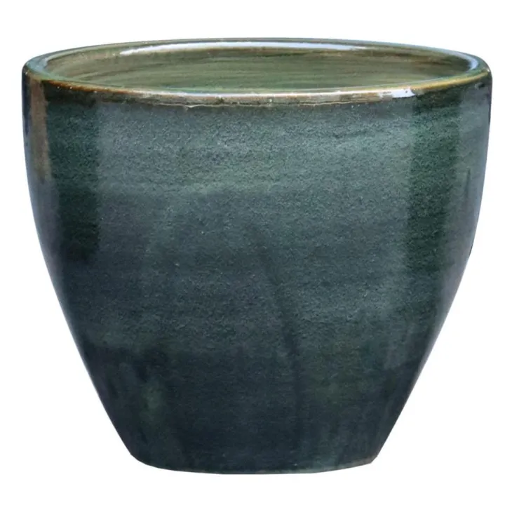 Cuvier en grès émaillé vert Amande Decolines Littoral - Ø 27 x H 25 cm