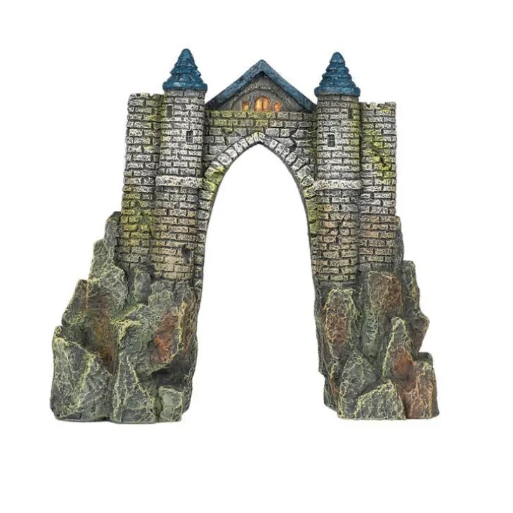 Décor d’aquarium château Camelot gris Europet Aqua Della - 18,8 cm