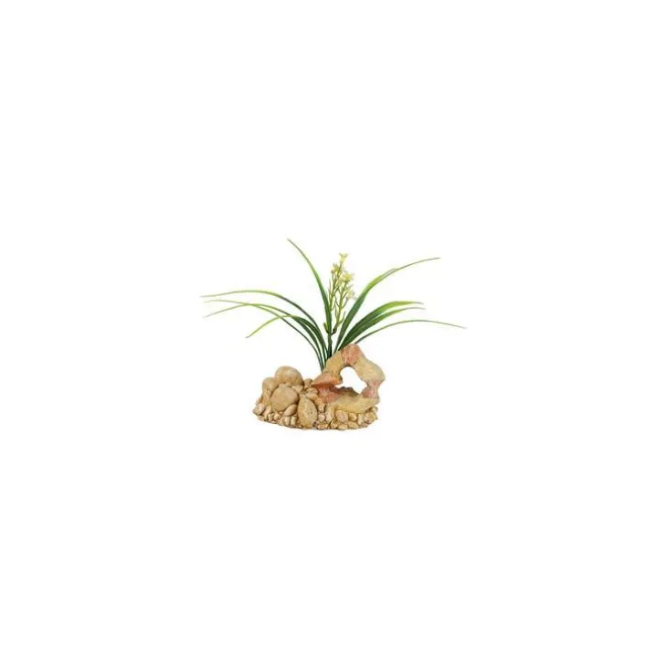 Décor de roche plantée taille 1 L12xl10xh15 cm