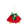 Décoration à suspendre 2 carillons en feutrine rouge - 4,7 x 3,3 cm