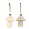 Décoration à suspendre forme champignon en verre teinté - Ø 7 x H 9,5 cm