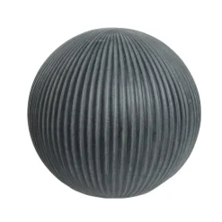 Décoration d'extérieur en fibre d'argile forme boule coloris anthracite - Ø 31,50 x H 29,50 cm