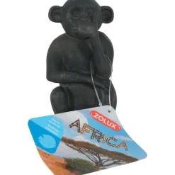 Décoration pour aquarium en résine coloris noir Zolux singe de la sagesse « ne parle pas » – 10,3 cm