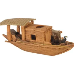 Décoration pour aquarium en résine coloris marron Zolux pagode Asie modèle 1 trou – Taille L