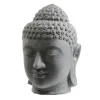 Décoration pour jardin aquatique coloris noir en pierre reconstituée figurine tête de bouddha SEDA - 75 cm