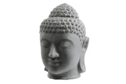 Décoration pour jardin aquatique coloris noir en pierre reconstituée figurine tête de bouddha SEDA - 75 cm