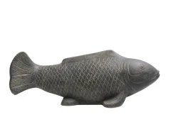 Décoration pour jardin aquatique coloris noir en pierre reconstituée figurine poisson SEDA - 60 cm