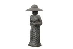Décoration pour jardin aquatique coloris noir en pierre reconstituée figurine fermière coréenne SEDA - 160 cm