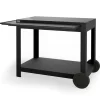 Desserte ingénieuse 2 plateaux pour plancha coloris noir en acier électrozingué Le Marquier - 122 (97) x 89 (64) cm