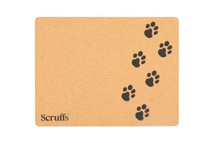 Dessous de gamelle coloris marron en liège motifs pattes Scruffs – 40 x 30 cm
