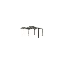 Double carport en aluminium à toit ½ rond livré Foresta Bois - 28,62 m²