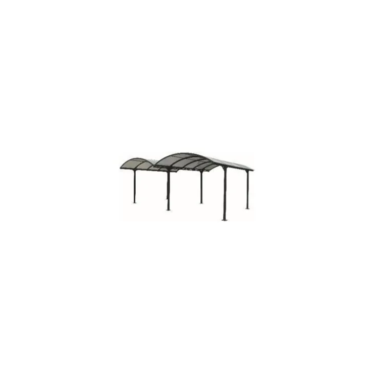 Double carport en aluminium à toit ½ rond livré Foresta Bois - 28,62 m²