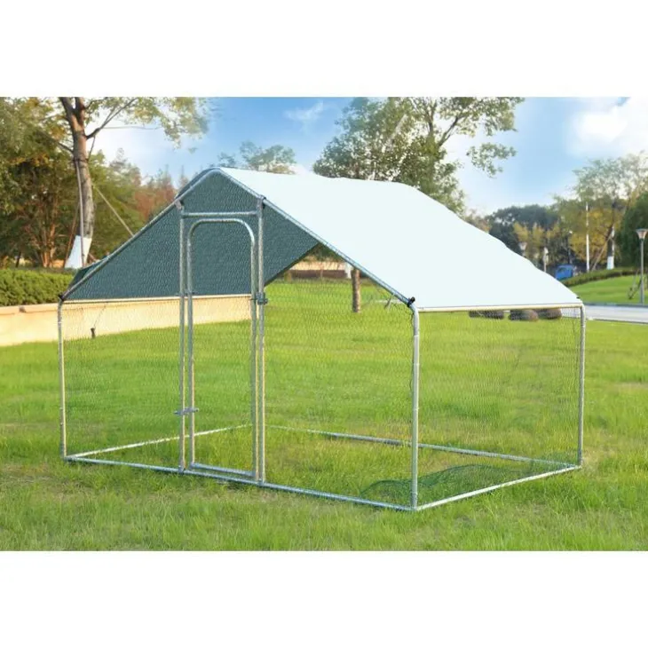 Enclos run volailles gris de 6 m²