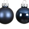 Ensemble de 6 boules en verre brillant et mat bleu nuit - Ø 8 cm