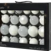 Ensemble de 21 boules en verre émaillé et mat blanc d’hiver - Ø 7 cm