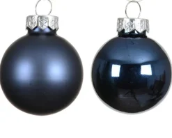 Ensemble de 20 boules en verre brillant et mat bleu nuit - Ø 6 cm