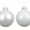 Ensemble de 6 boules en verre émaillé et mat blanc d’hiver - Ø 8 cm