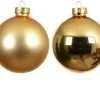 Ensemble de 20 boules en verre brillant et mat or clair - Ø 6 cm
