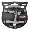 Ensemble sellerie pour chat coloris gris en nylon harnais et laisse Bobby Safe - Taille XS