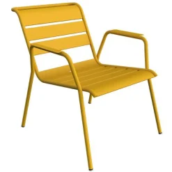 Fauteuil Lounge Monceau coloris orange en acier Fermob - 87 x 77 cm