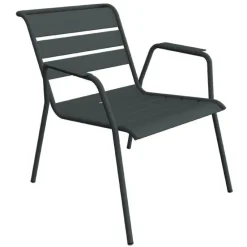 Fauteuil Lounge Monceau coloris gris en acier Fermob - 87 x 77 cm