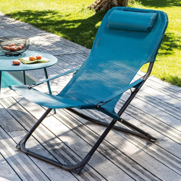 Fauteuil relax bleue 127 x 61 x 28,5 cm