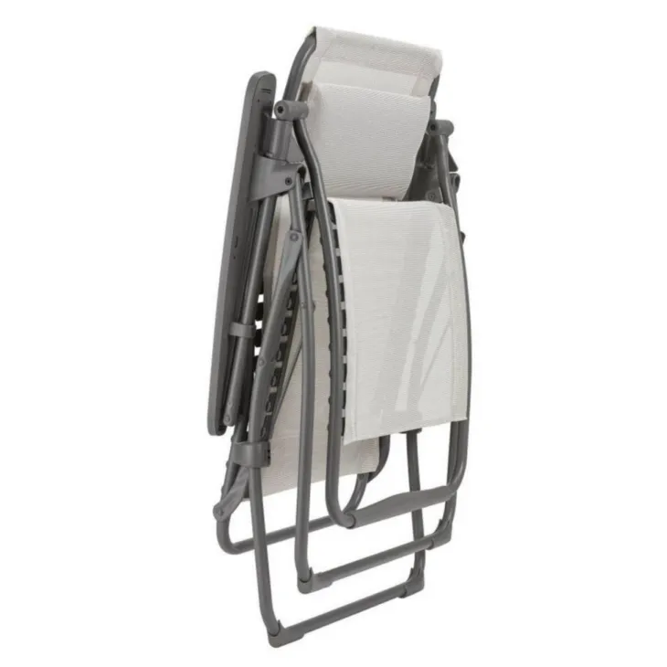 Fauteuil relax en tube acier titane et toile Batyline Seigle II Lafuma Futura - 71 x 83 x 113 cm