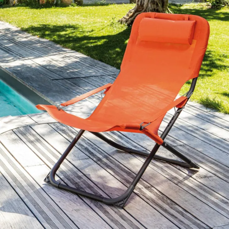 Fauteuil relax orange 127 x 61 x 28,5 cm