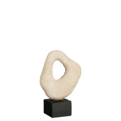 Figure abstraite en ciment blanc - 15 x 7 x 21 cm