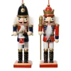 Figurine casse-noisette en bois de sapin coloré à suspendre - 3 x 2 x 12,5 cm