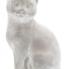Figurine chat coloris gris en ciment - 15 x 12,5 x 24,5 cm
