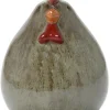 Figurine poule coloris gris en céramique - 10 x 10 x 13 cm