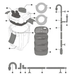 Filtre externe aquarium, grande capacité jusqu'à 700L - SUNSUN HW-703A