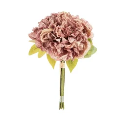 Fleur artificielle en papier bouquet de pivoine coloris violet - H 30 cm