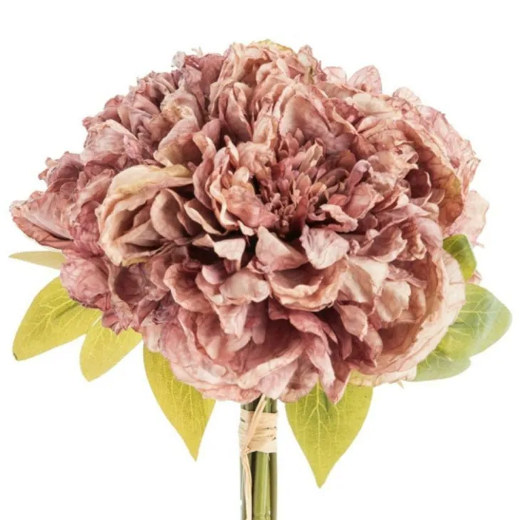 Fleur artificielle en papier bouquet de pivoine coloris violet - H 30 cm