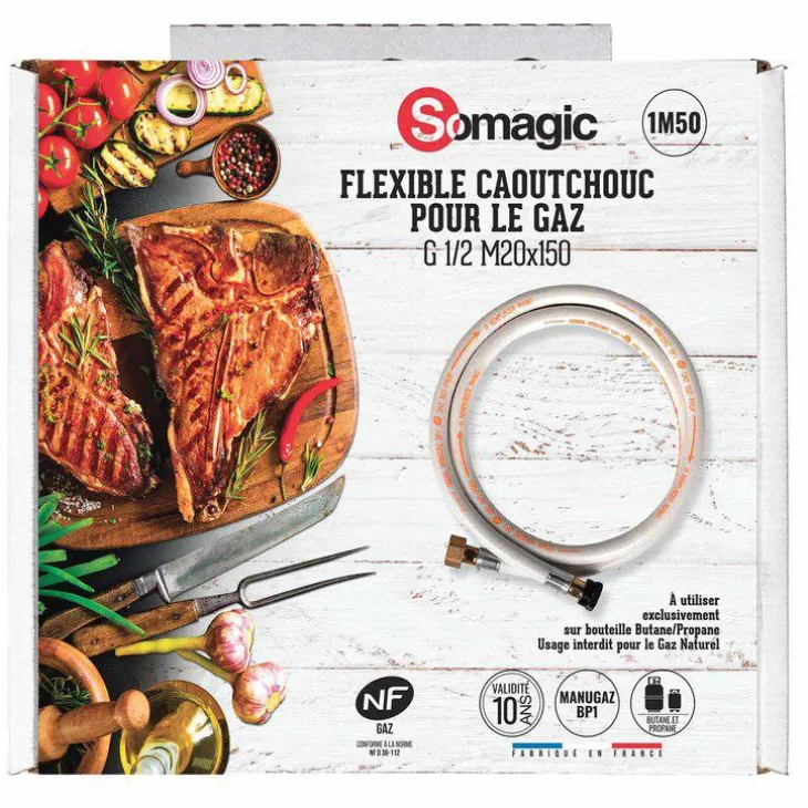Flexible à embouts à visser pour le gaz butane et propane - 1,5 m