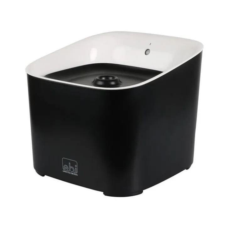 Fontaine à eau pour chat coloris noir et blanc en plastique Manoa - 3 L
