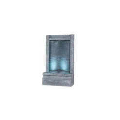 Fontaine LED murale avec vague en polyrésine 23 x 55 x 95 cm