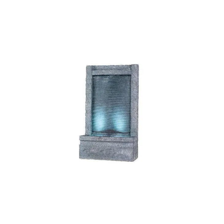 Fontaine LED murale avec vague en polyrésine 23 x 55 x 95 cm